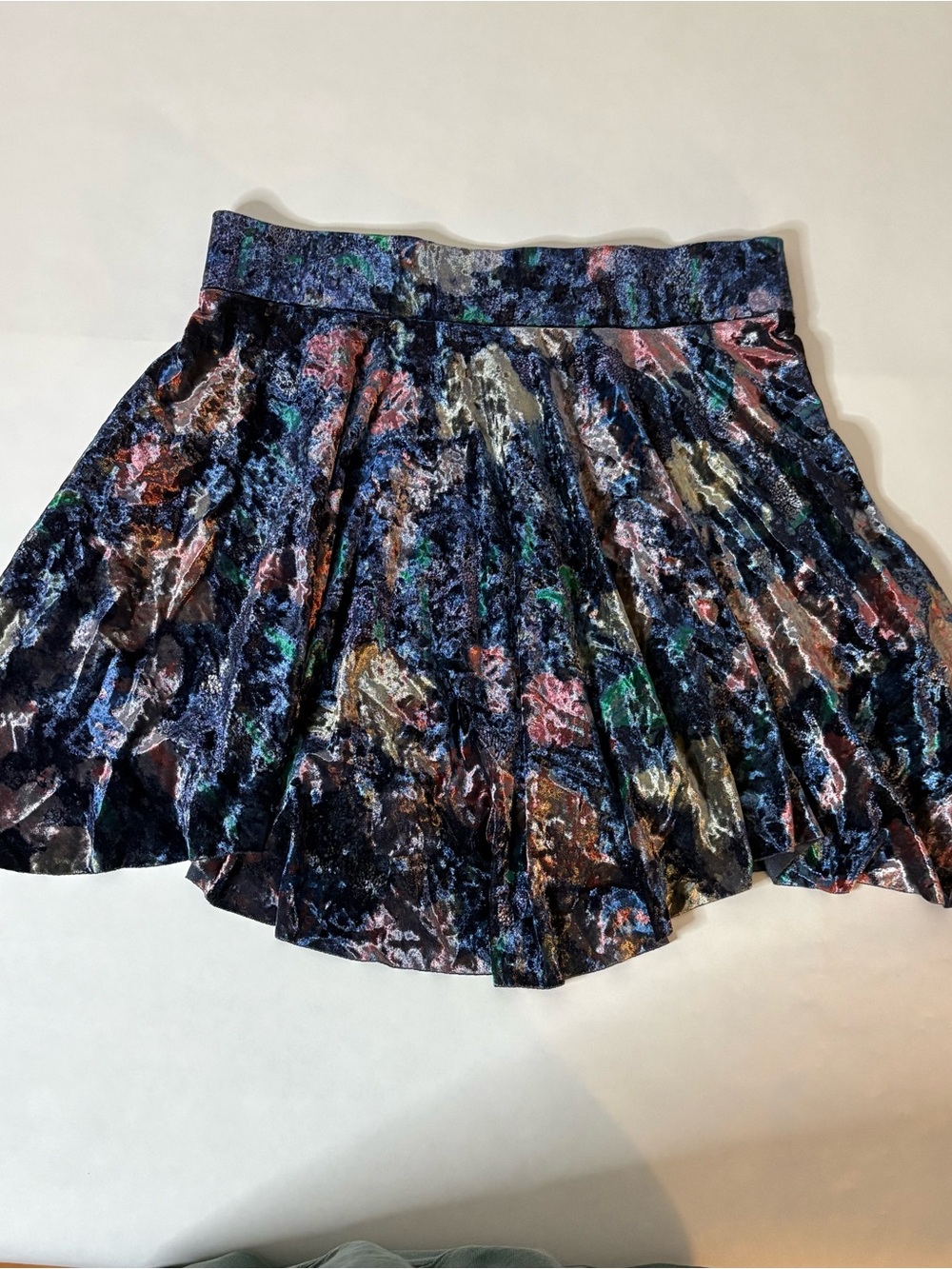 Free People Multicolor Velvet Skater Skirt women’s Small